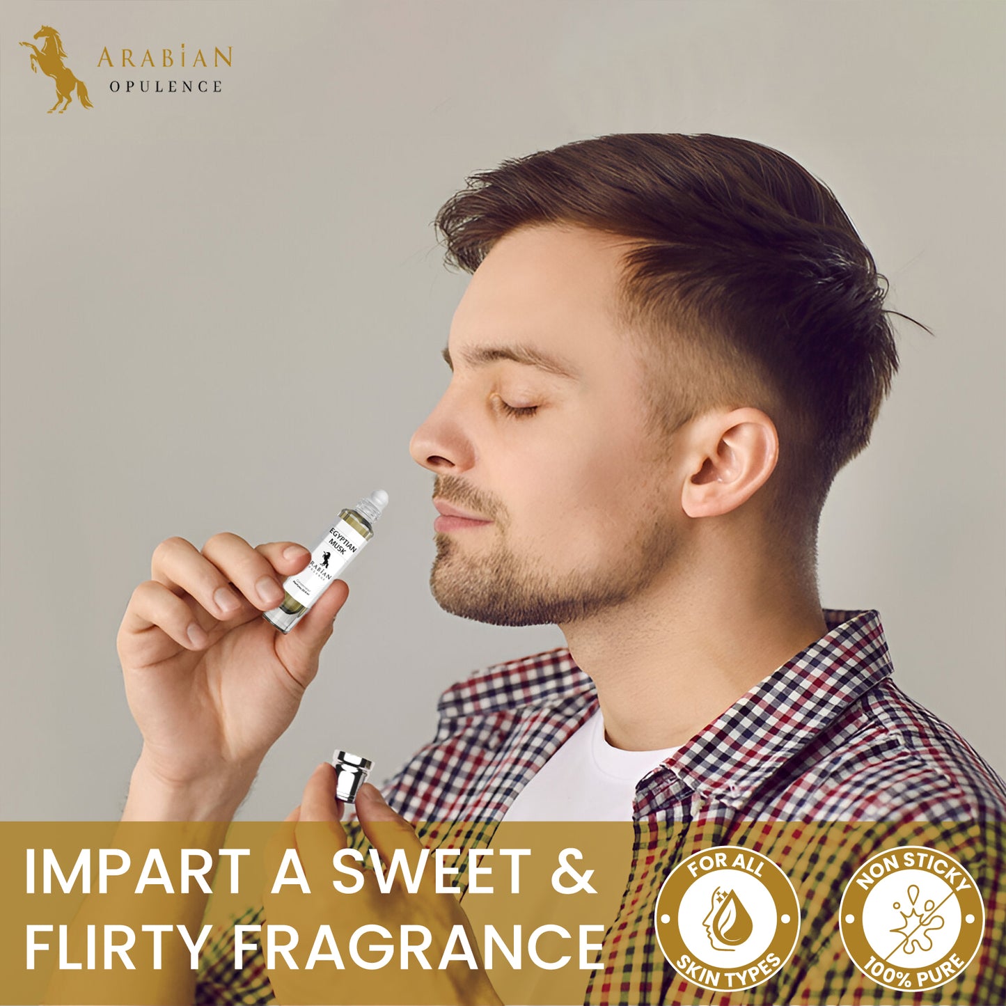 FR104 EGYPTIAN MUSK - Unisex Amber Roll-On Body Perfume Oil | Long-Lasting Alcohol-Free Fragrance