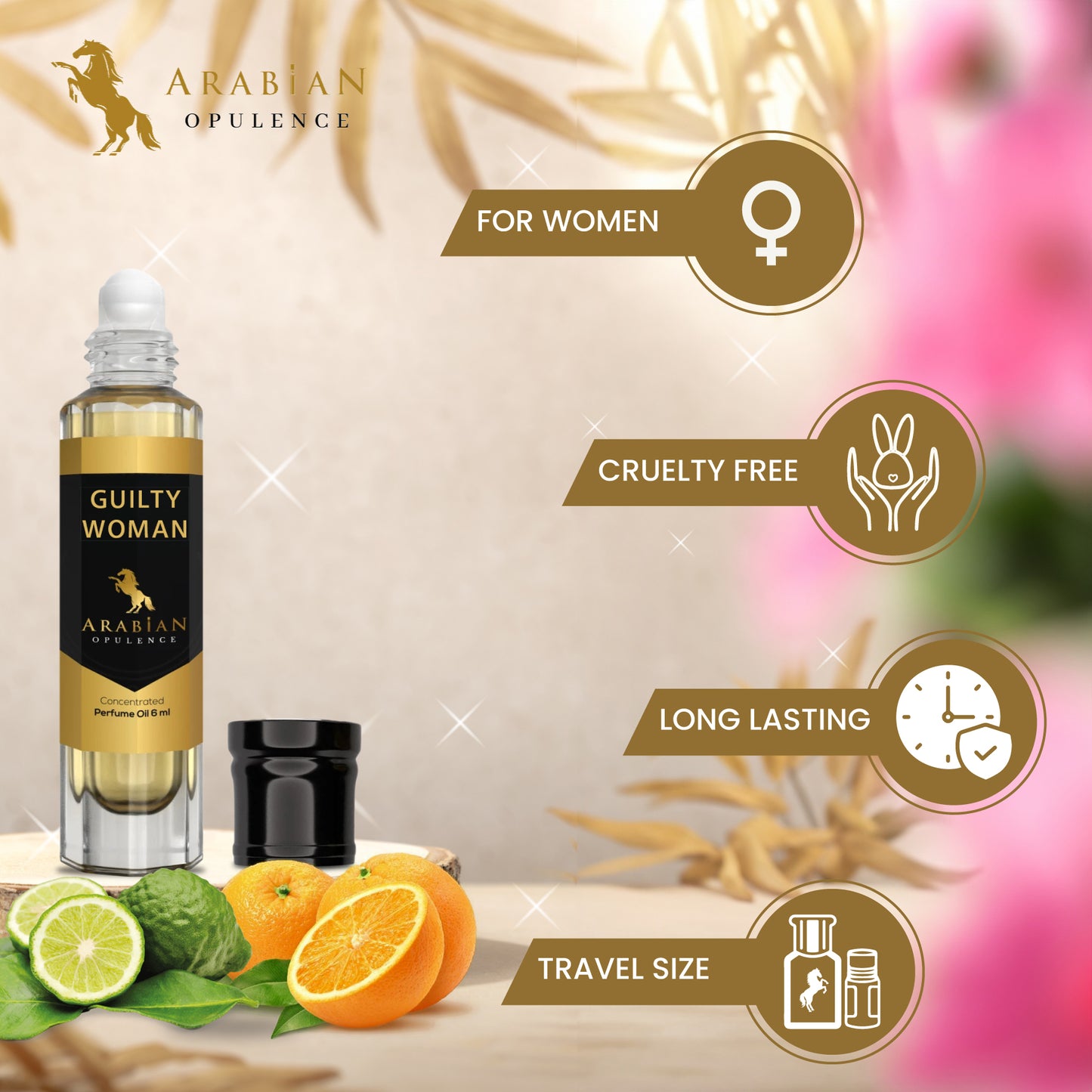 FR123 GUILTY WOMAN - An Amber Floral Perfume Body Oil | Long-Lasting Alcohol-Free Fragrance