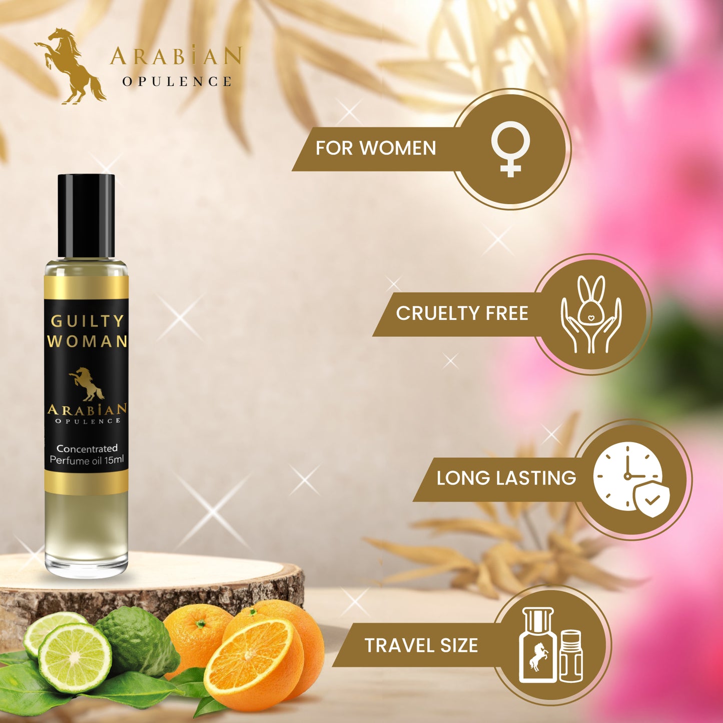 FR123 GUILTY WOMAN - An Amber Floral Perfume Body Oil | Long-Lasting Alcohol-Free Fragrance