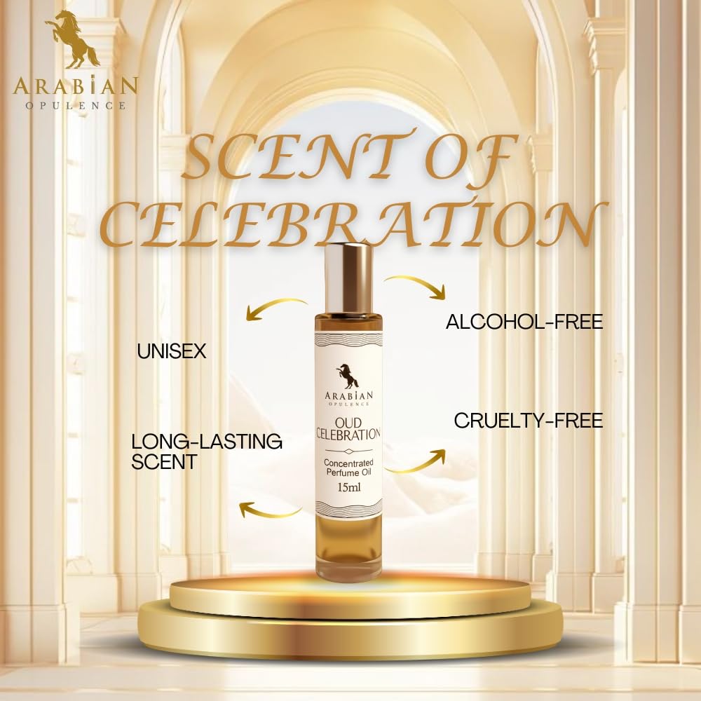 Arabian Opulence – FR117 Oud Celebration Perfume Oil Roll-On 15 ml | Unisex | Alcohol-Free Attar | Bold & Long-Lasting