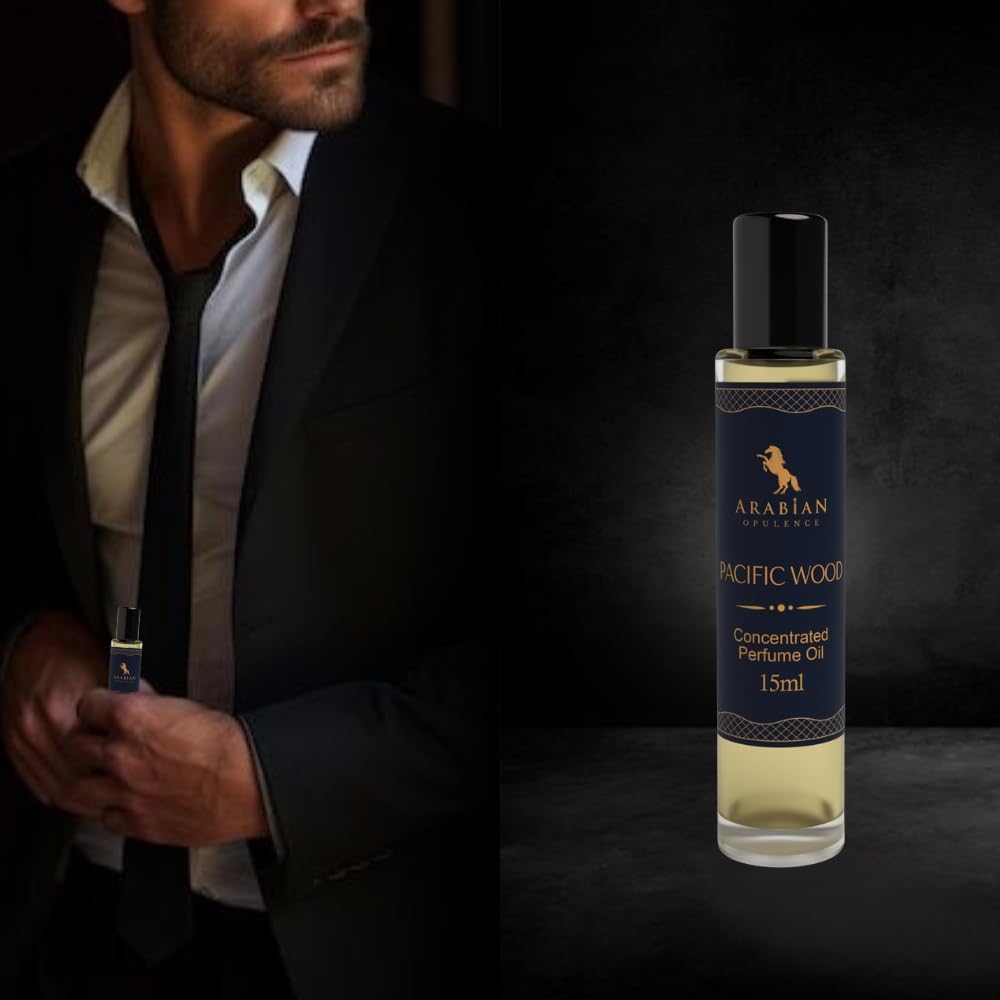 Arabian Opulence – FR126 Pacific Wood Perfume Oil Roll-On 15 ml | For Men | Alcohol-Free Attar | Woody & Long-Lasting