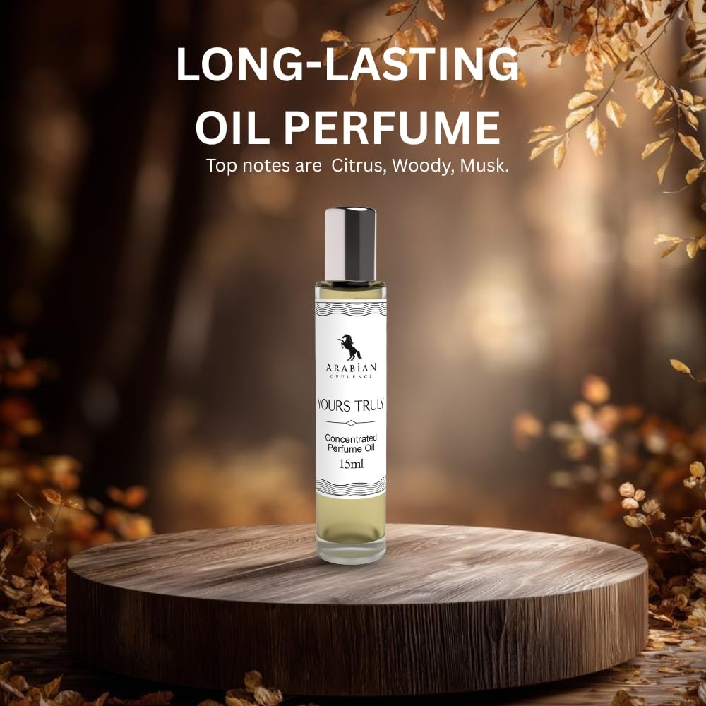 Arabian Opulence – FR22 Yours Truly Perfume Oil Roll-On 15 ml | For Men | Alcohol-Free Attar | Long-Lasting, Travel-Friendly