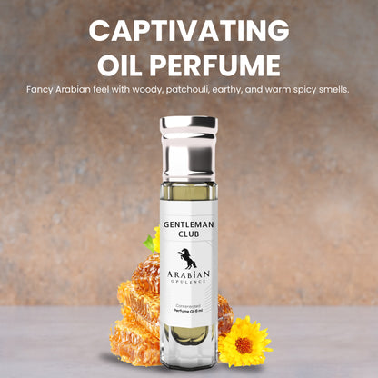 FR129 GENTLEMAN CLUB - A Woody Aromatic Perfume Body Oil For Men  | Long-Lasting Alcohol-Free Fragrance