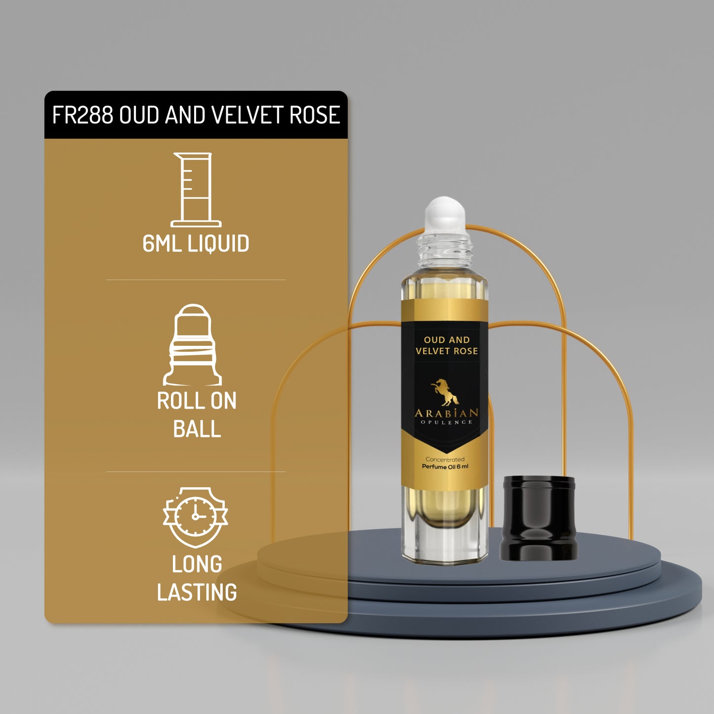 FR288 OUD AND VELVET ROSE - Perfume Body Oil - Alcohol Free