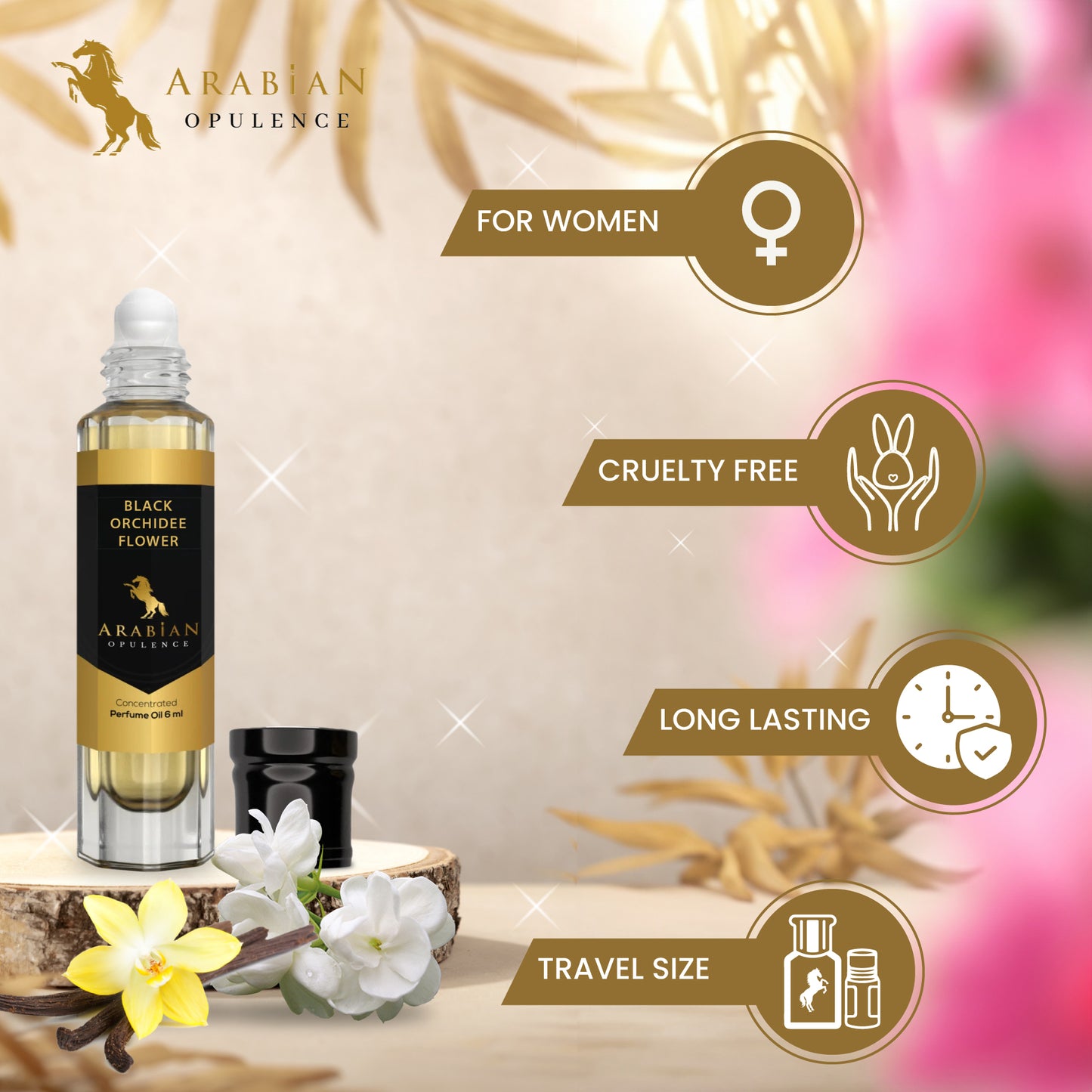 FR44 BLACK ORCHIDEE FLOWER W - Perfume Body Oil - Alcohol Free