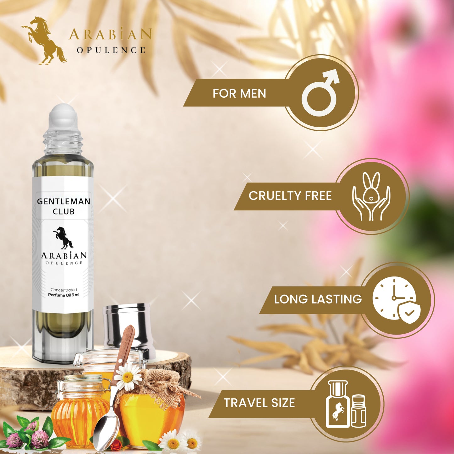 FR129 GENTLEMAN CLUB - A Woody Aromatic Perfume Body Oil For Men  | Long-Lasting Alcohol-Free Fragrance