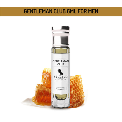 FR129 GENTLEMAN CLUB - A Woody Aromatic Perfume Body Oil For Men  | Long-Lasting Alcohol-Free Fragrance