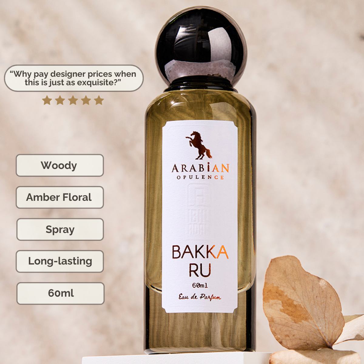 Bakka Ru 5540 – Exquisite Amber Floral & Woody Eau de Parfum | 60ml