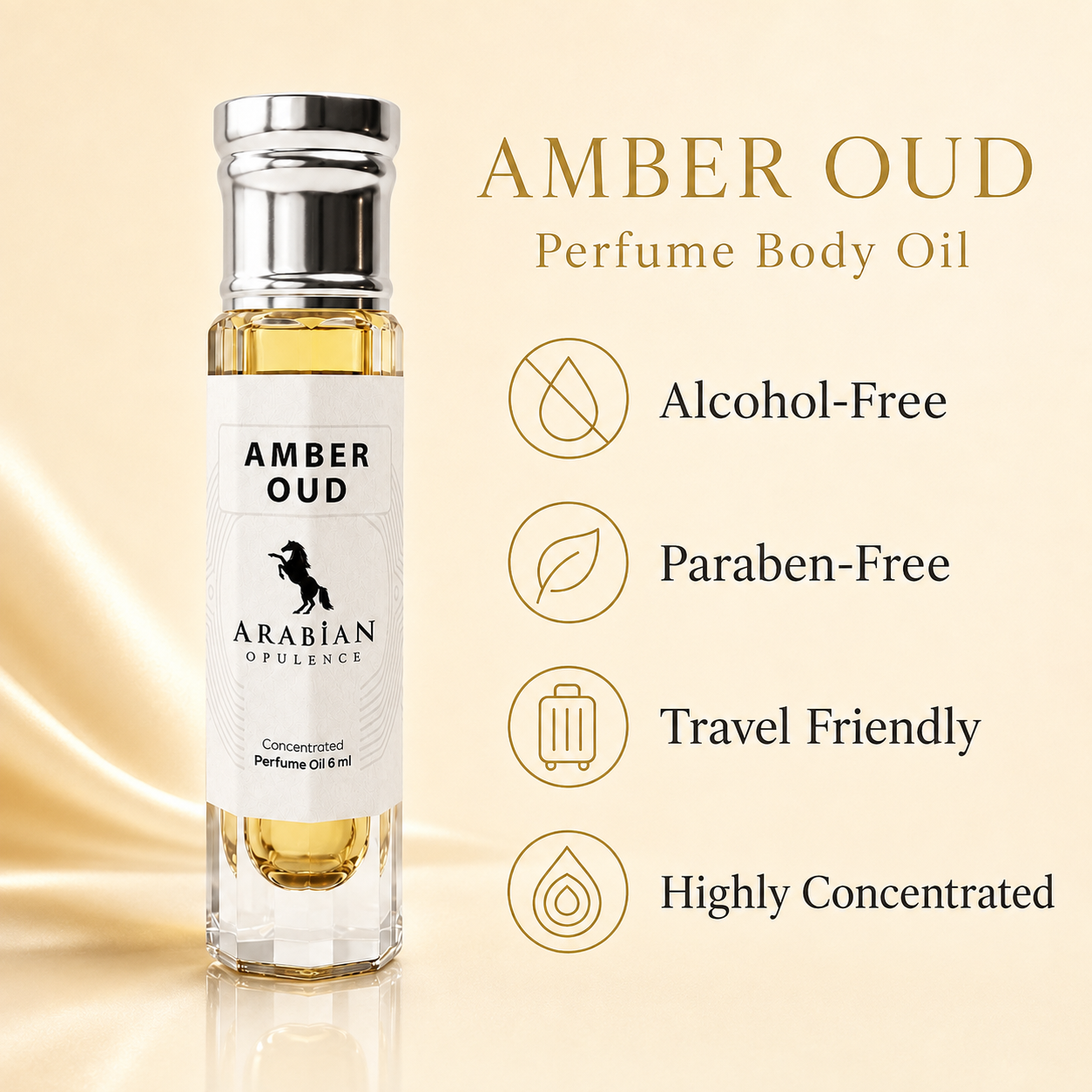 FR5 Amber Oud Perfume Body Oil | Alcohol-Free | 15ml