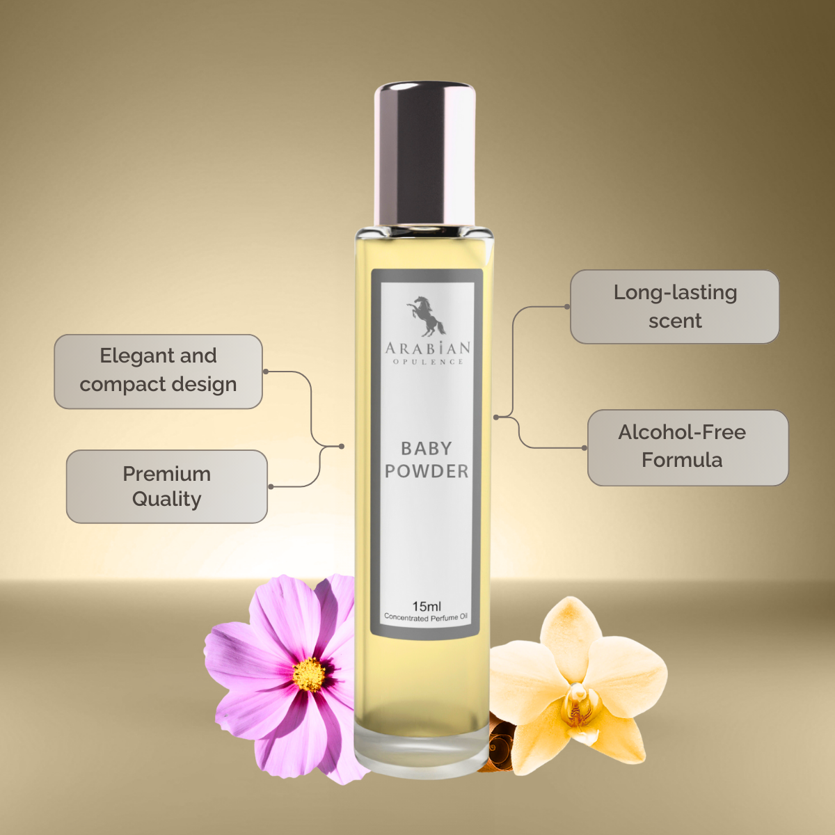 FR50 Baby Powder U Perfume Body Oil | Alcohol-Free | 15ml