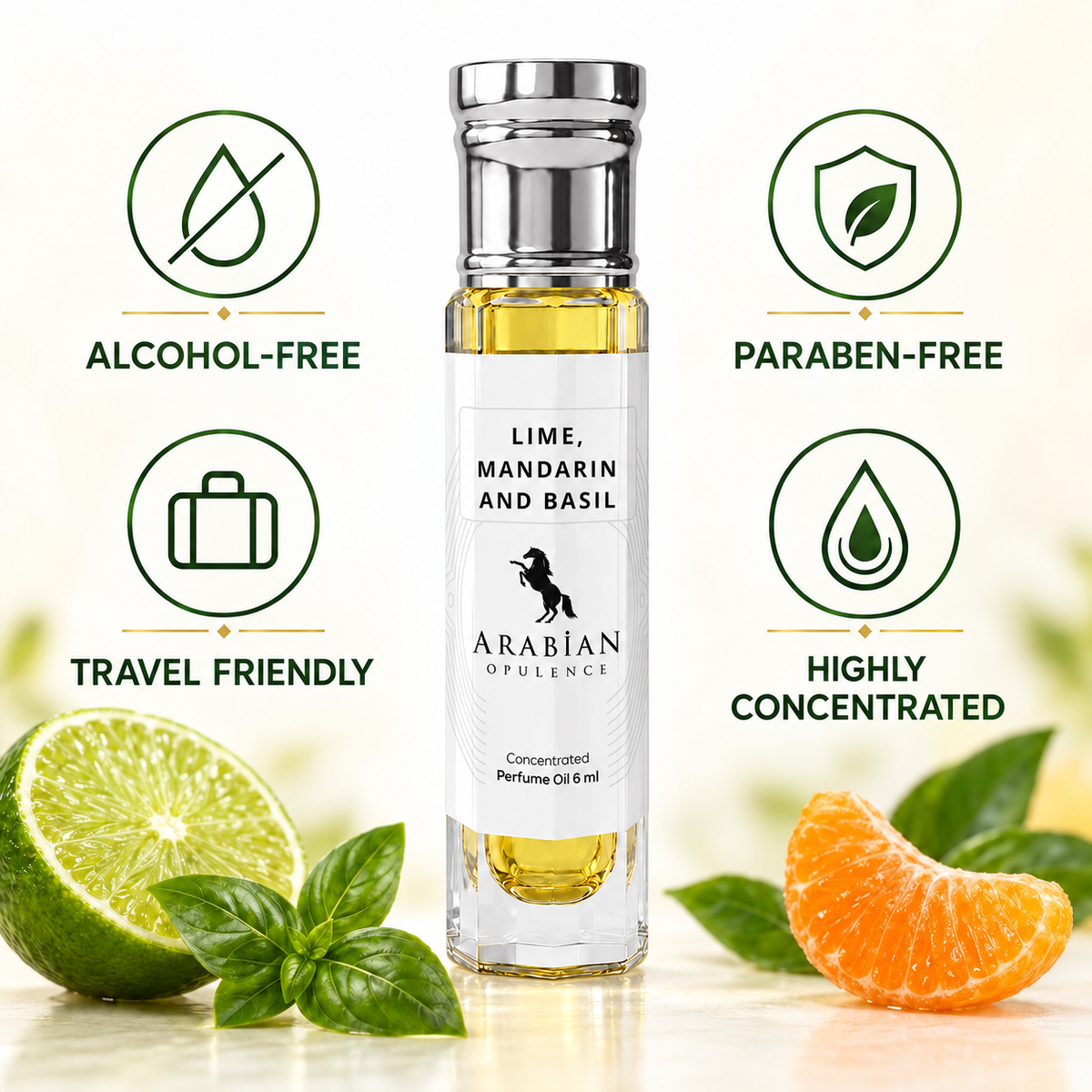 FR187 LIME, MANDARIN AND BASIL - Perfume Body Oil - Alcohol Free