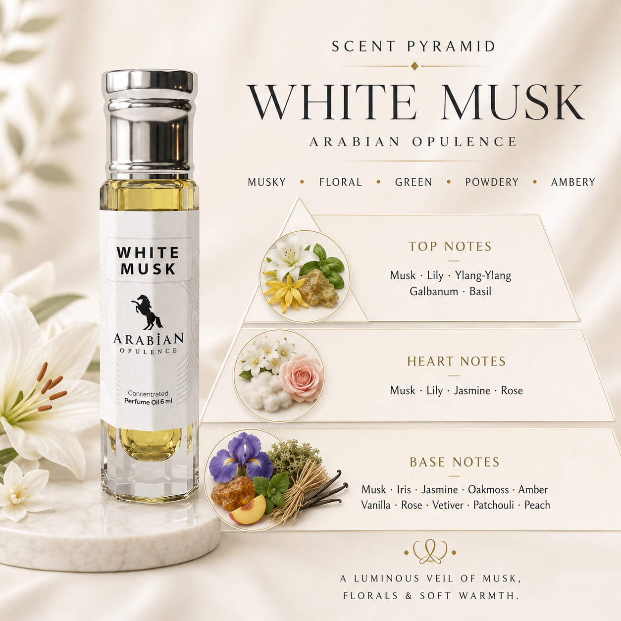 FR297 White Musk Perfume Body Oil | Alcohol-Free