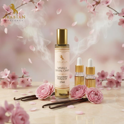 Arabian Opulence – FR108 Vanilla Crystal Candy Perfume Oil Roll-On 15 ml | For Women | Alcohol-Free Attar | Sweet & Long-Lasting