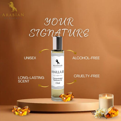 Arabian Opulence – FR109 Vanilla 88 Perfume Oil Roll-On 15 ml | Unisex | Alcohol-Free Attar | Smooth & Long-Lasting