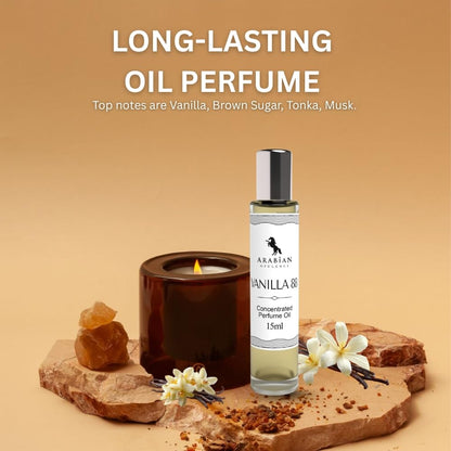 Arabian Opulence – FR109 Vanilla 88 Perfume Oil Roll-On 15 ml | Unisex | Alcohol-Free Attar | Smooth & Long-Lasting