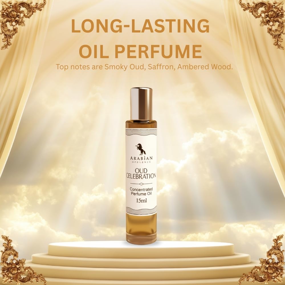 Arabian Opulence – FR117 Oud Celebration Perfume Oil Roll-On 15 ml | Unisex | Alcohol-Free Attar | Bold & Long-Lasting