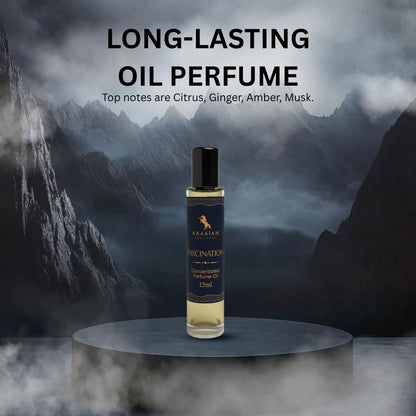 Arabian Opulence – FR122 Fascination Perfume Oil Roll-On 15 ml | For Men | Alcohol-Free Attar | Fresh & Long-Lasting