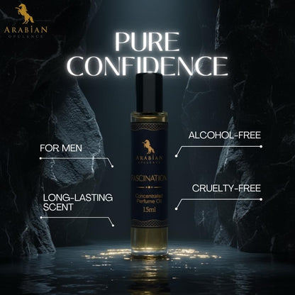 Arabian Opulence – FR122 Fascination Perfume Oil Roll-On 15 ml | For Men | Alcohol-Free Attar | Fresh & Long-Lasting