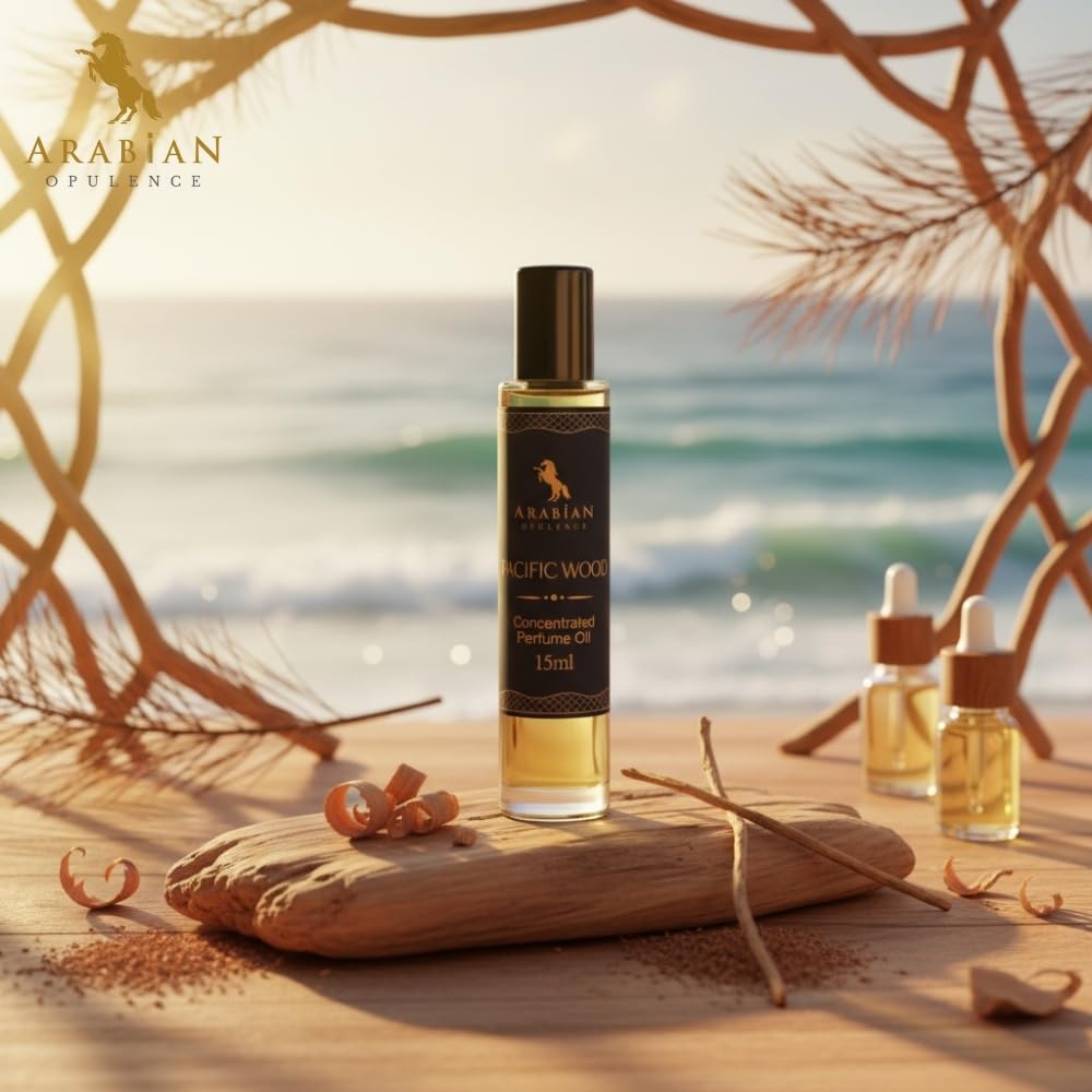 Arabian Opulence – FR126 Pacific Wood Perfume Oil Roll-On 15 ml | For Men | Alcohol-Free Attar | Woody & Long-Lasting