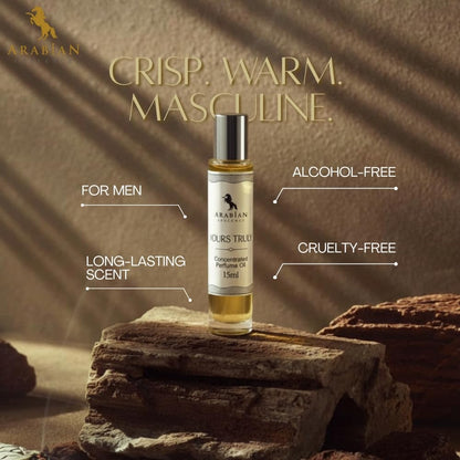 Arabian Opulence – FR22 Yours Truly Perfume Oil Roll-On 15 ml | For Men | Alcohol-Free Attar | Long-Lasting, Travel-Friendly