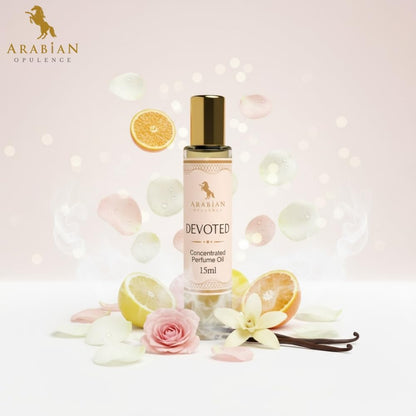 Arabian Opulence – FR60 Devoted Perfume Oil Roll-On 15 ml | For Women | Alcohol-Free Attar | Long-Lasting, Gift-Ready