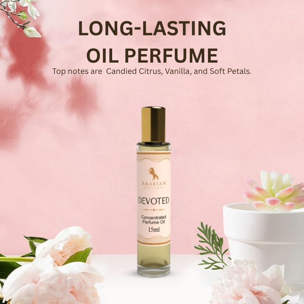 Arabian Opulence – FR60 Devoted Perfume Oil Roll-On 15 ml | For Women | Alcohol-Free Attar | Long-Lasting, Gift-Ready