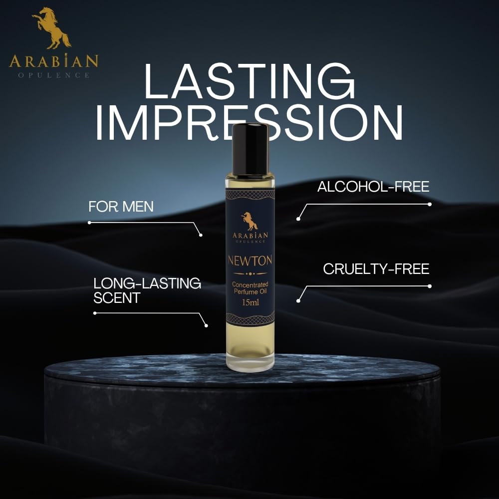 Arabian Opulence – FR80 Newton Perfume Oil Roll-On 15 ml | For Men | Alcohol-Free Attar | Powerful & Long-Lasting