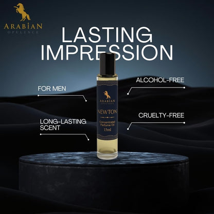 Arabian Opulence – FR80 Newton Perfume Oil Roll-On 15 ml | For Men | Alcohol-Free Attar | Powerful & Long-Lasting