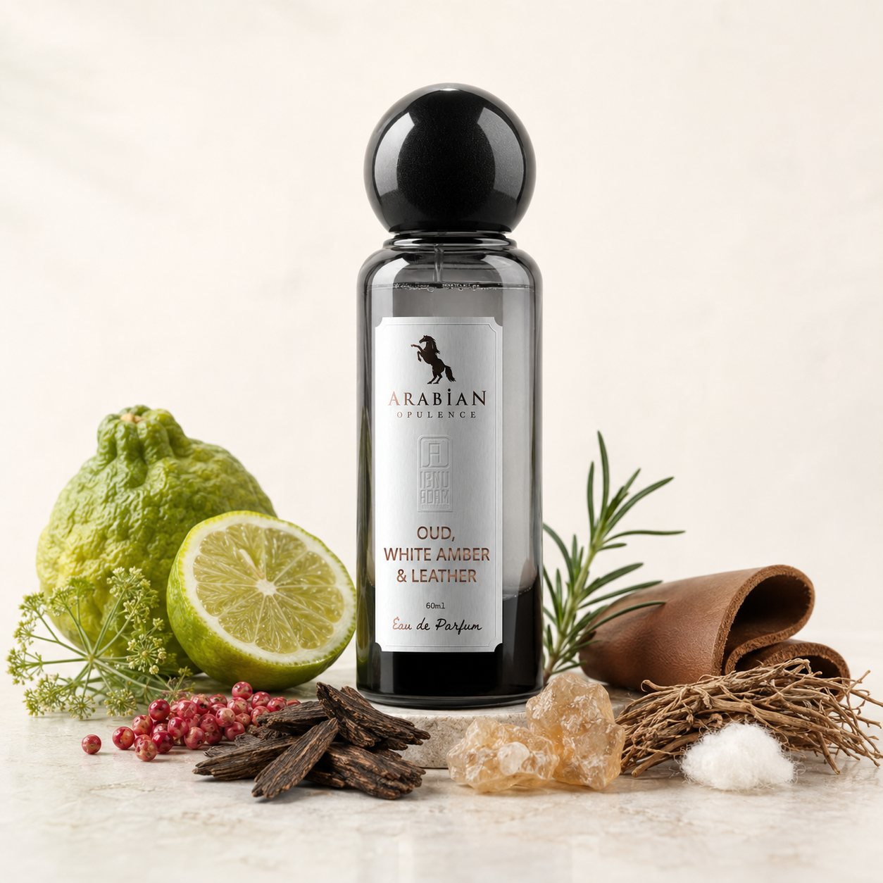 Oud, White Amber & Leather Eau de Parfum Spray 60ml – Unisex Oriental Woody Fragrance inspired by Imperial Valley